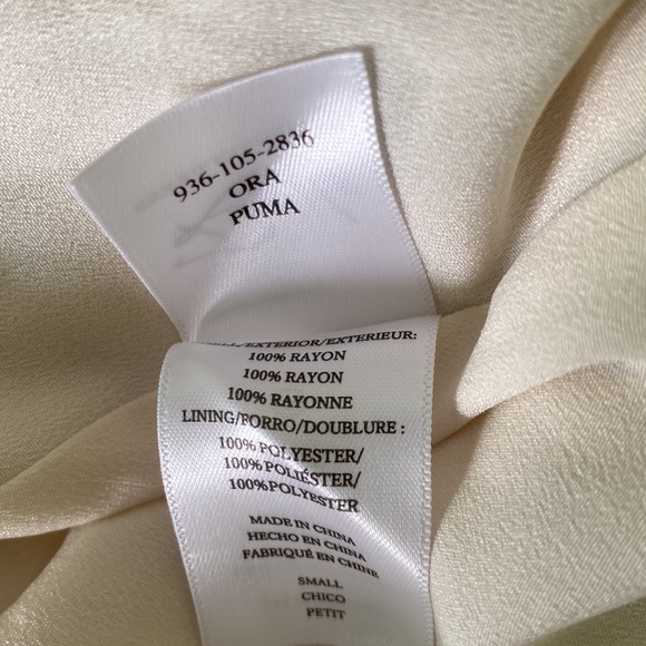 Rails Ora Puma Drawstring Tie Waist Ruffle Draped Cream Rayon Mini Dress - S - Picture 12 of 14